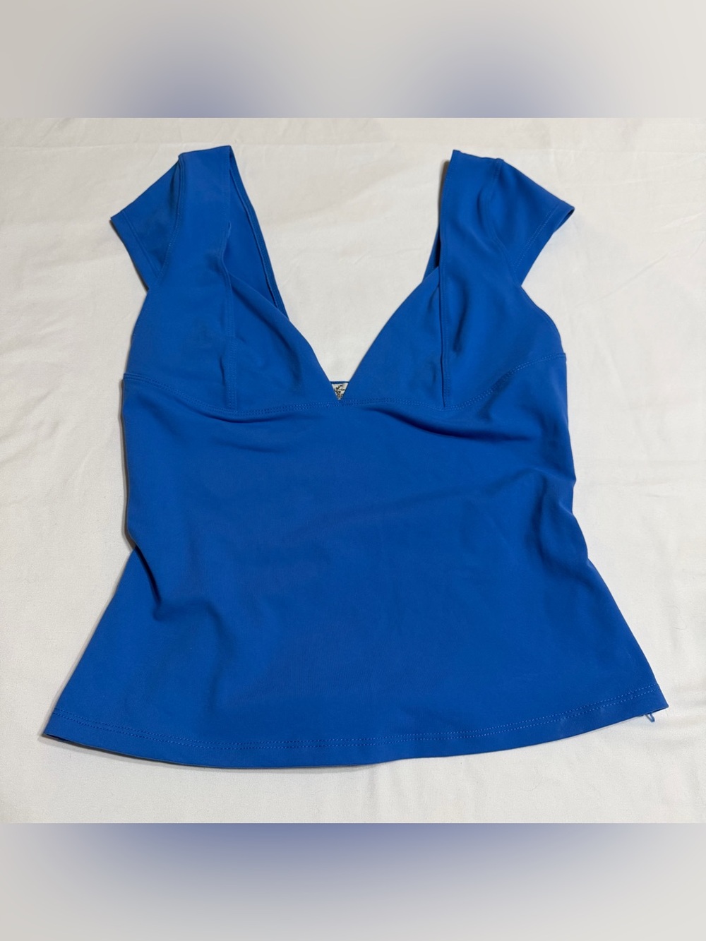 Intimately Free People Royal Blue Deep V-Neck Cap Sleeve Top Medium M